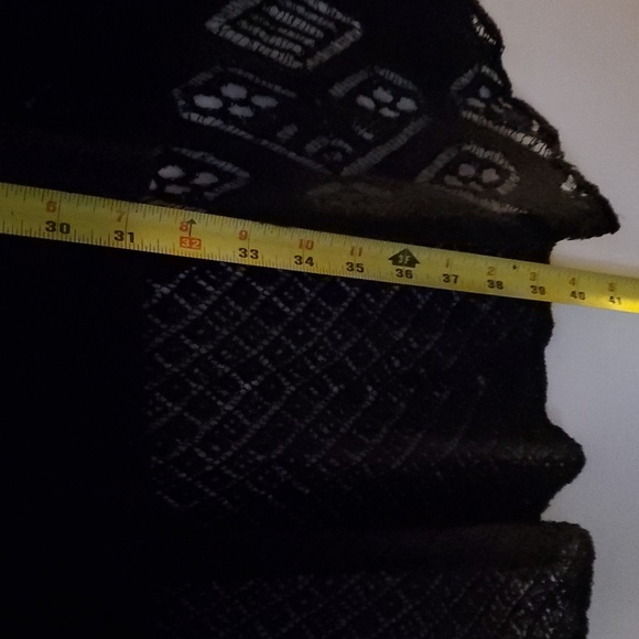 Free People Black Lace Sheer Crochet Top Scoop Neck High-low Size Medium - Picture 12 of 12